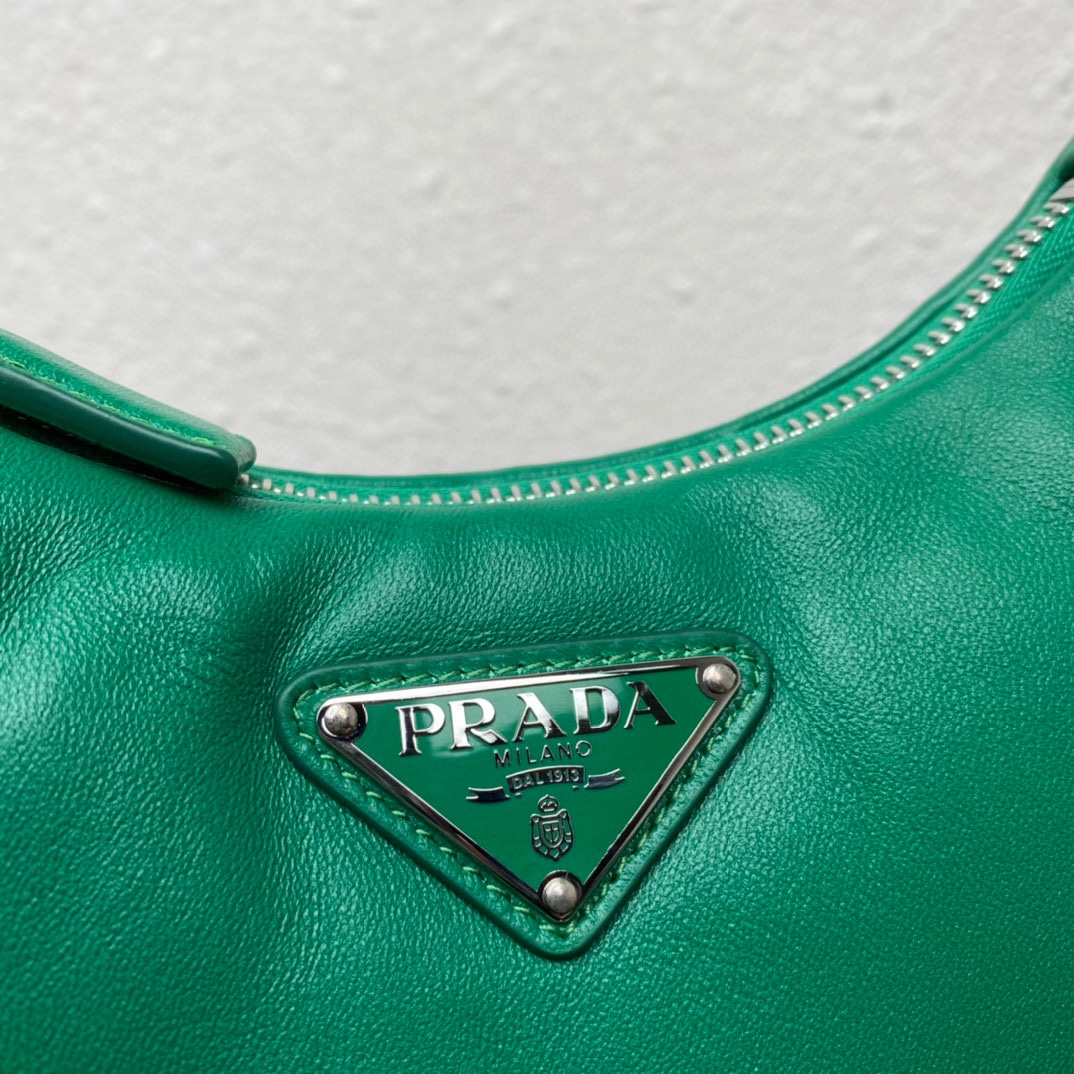 Prada Padded Nappa Leather Re Edition 2005 Shoulder Bag Mango Green 1BH204